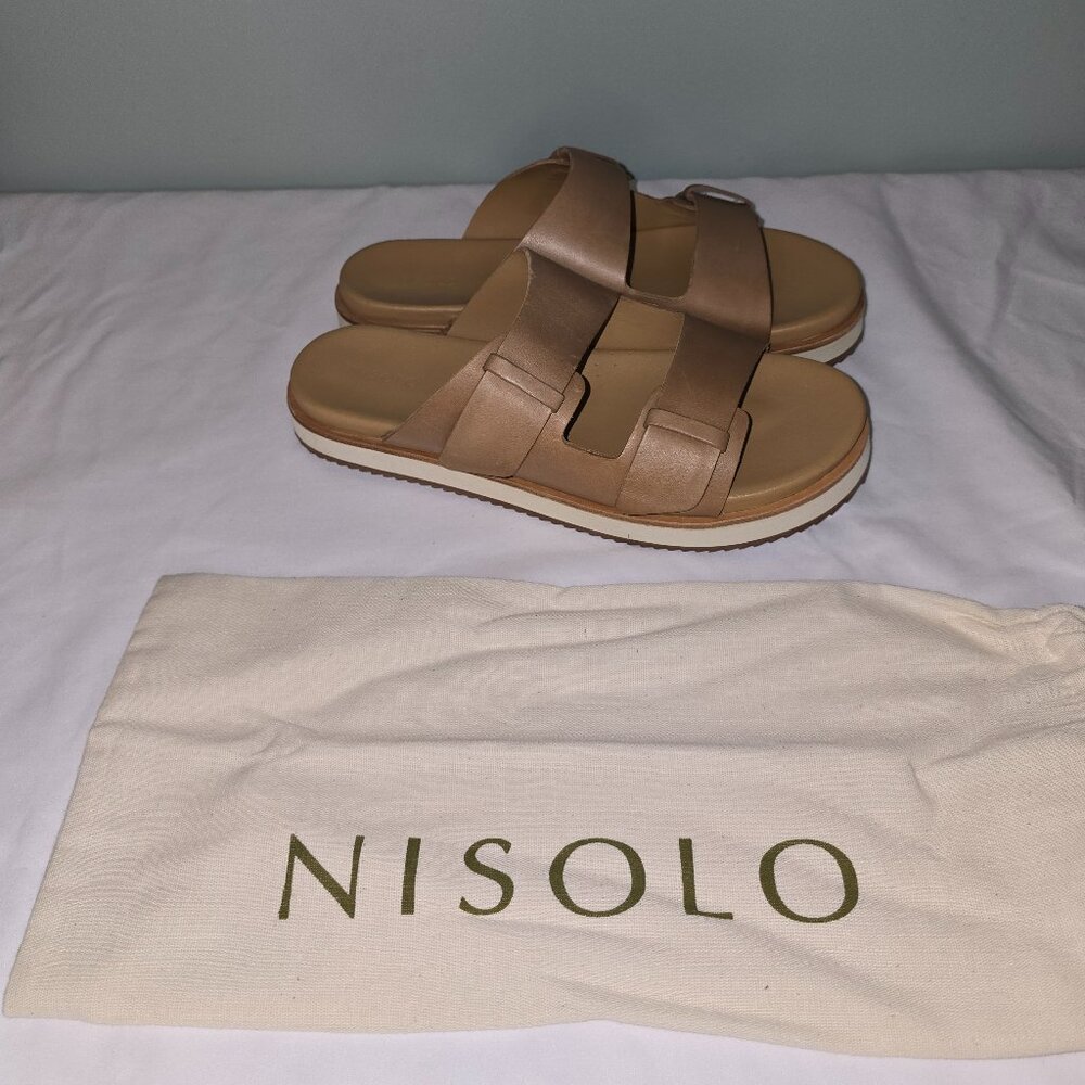Nisolo Ella Flatform Slide, Women's Size 8, Almond, New in Box